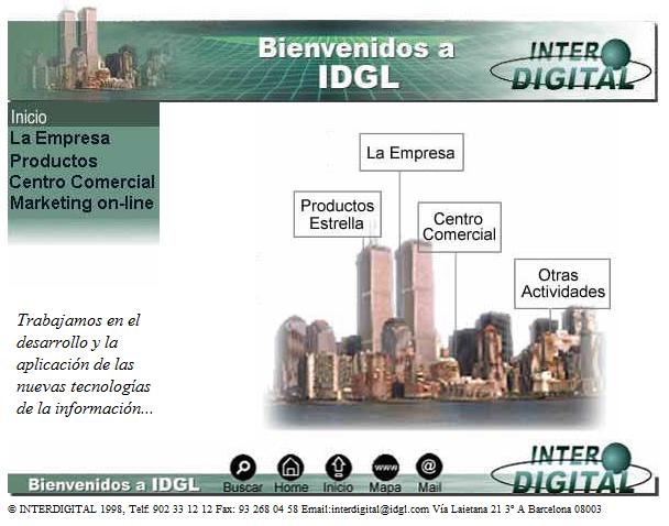 diseño web Interdigital 1998