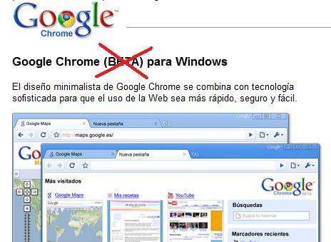 Google Chrome ya no es Beta